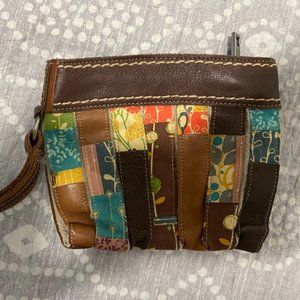 Patchwork Fossil Wristlet